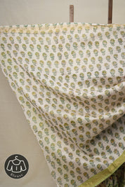 Pastel Green HBP Cotton Silk Saree With Maheshwari Border - SRPGCSS1318