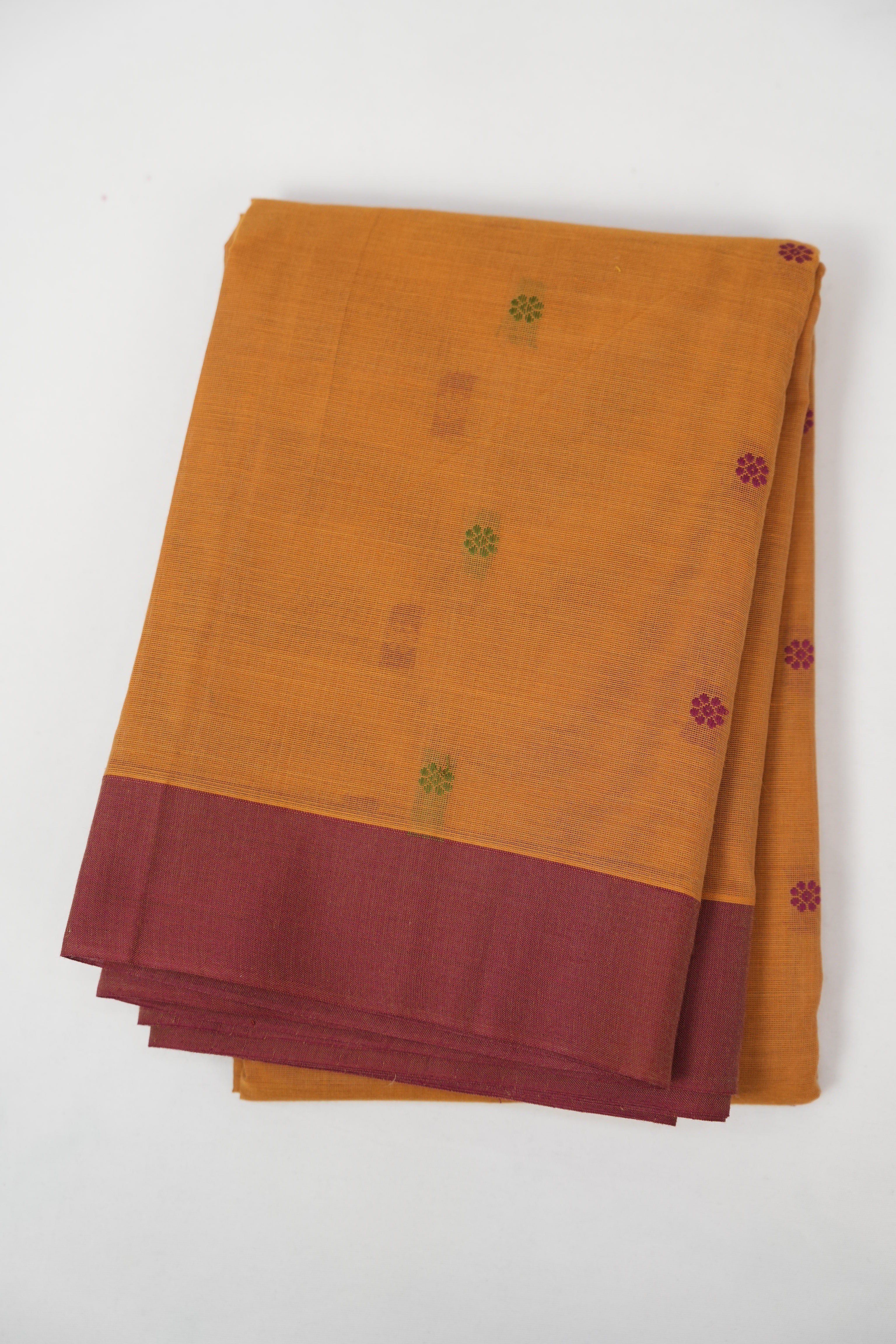 Mustard Kanchi Cotton Saree - SRMKCS1343