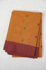 Mustard Kanchi Cotton Saree - SRMKCS1343