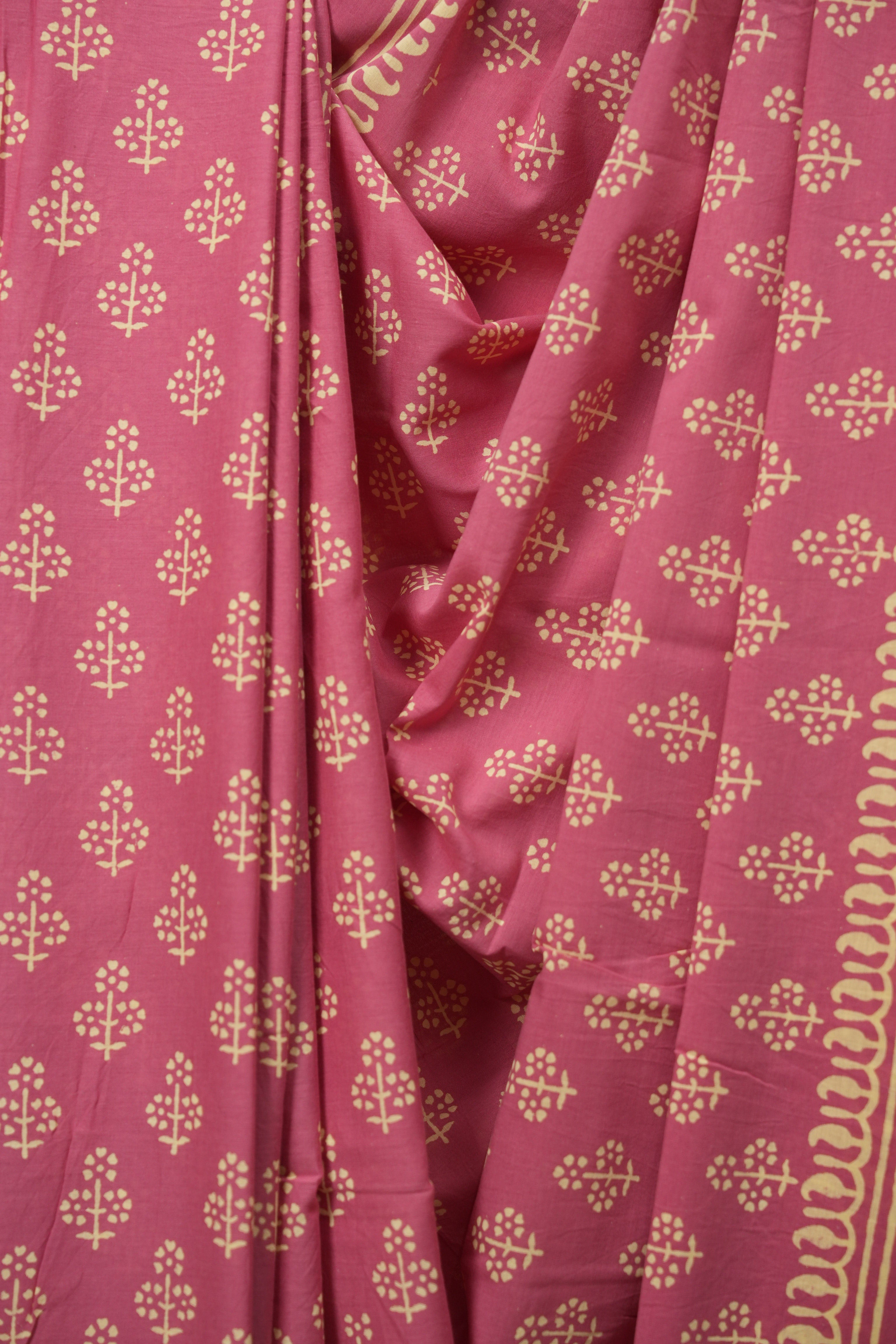 Pink HBP Cotton Saree - SRPCS3554