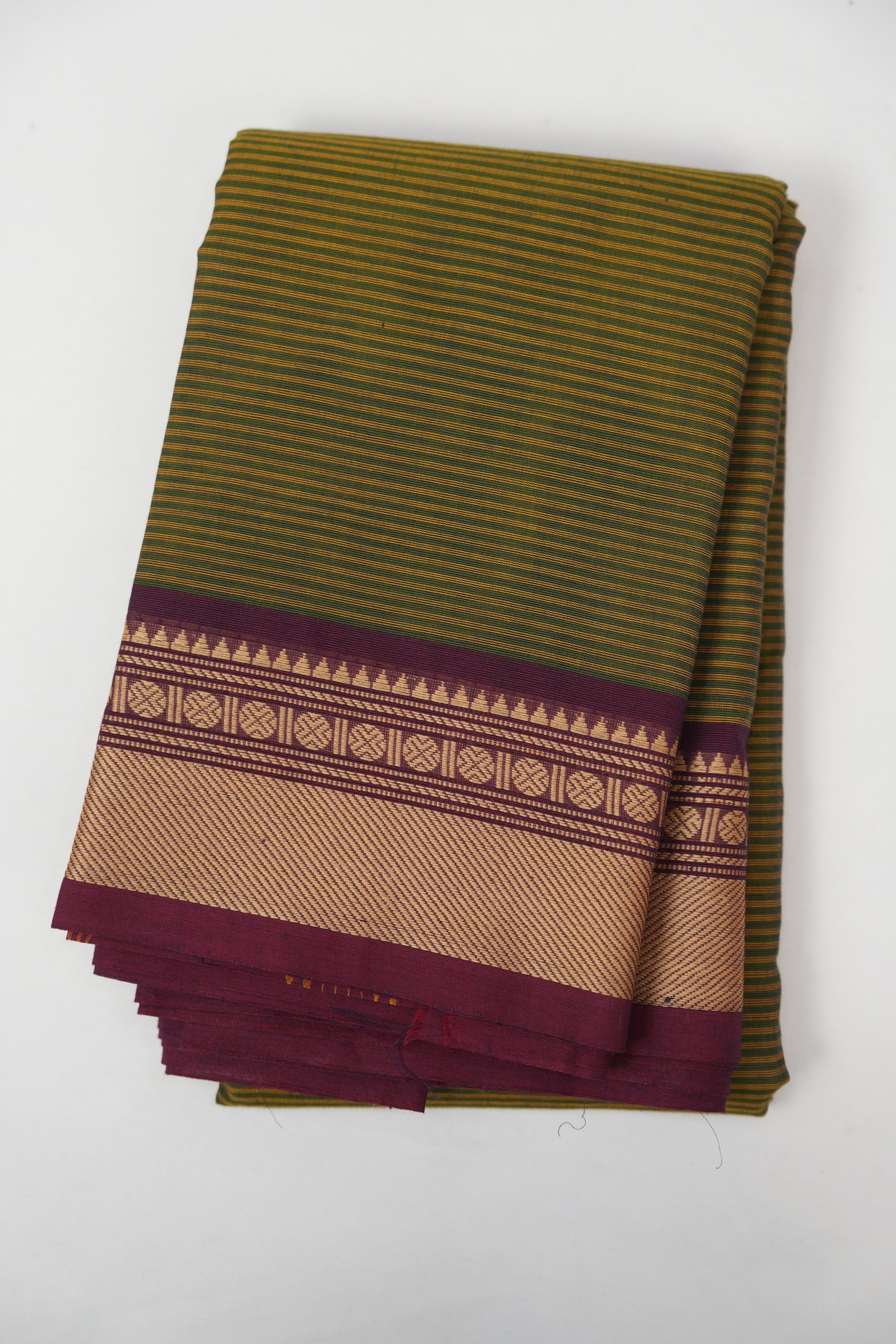 Moss Green Kanchi Cotton Saree - SRMGKCS1298