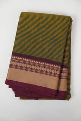 Moss Green Kanchi Cotton Saree - SRMGKCS1298