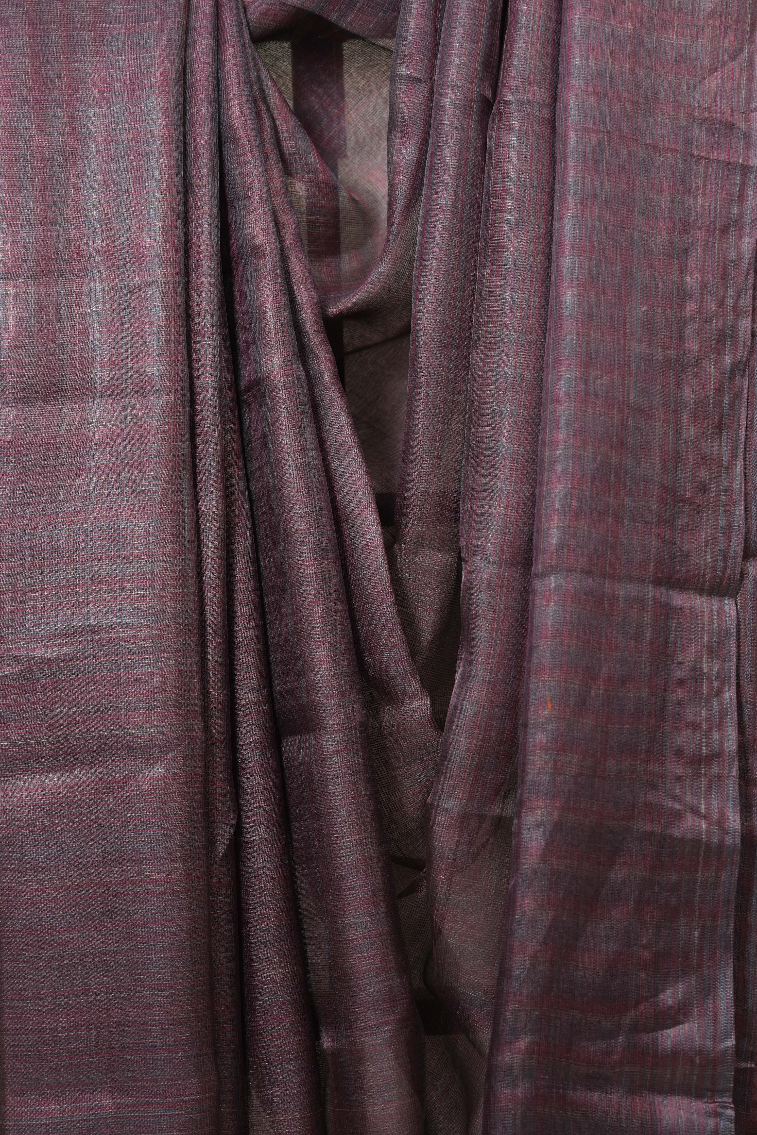 Purple Tussar Silk Saree - SRPTSS1828