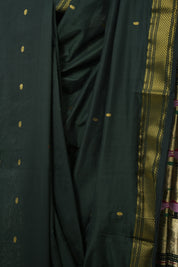 Dark Green Cotton Paithani Saree - SRDGCPS702