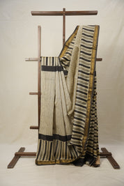 Off White HBP Cotton Silk Saree With Maheshwari Border - SROWCSS1343