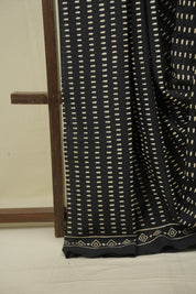 Black HBP Cotton Saree - SRBCS3552