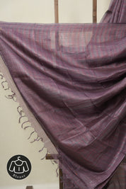 Purple Tussar Silk Saree - SRPTSS1828