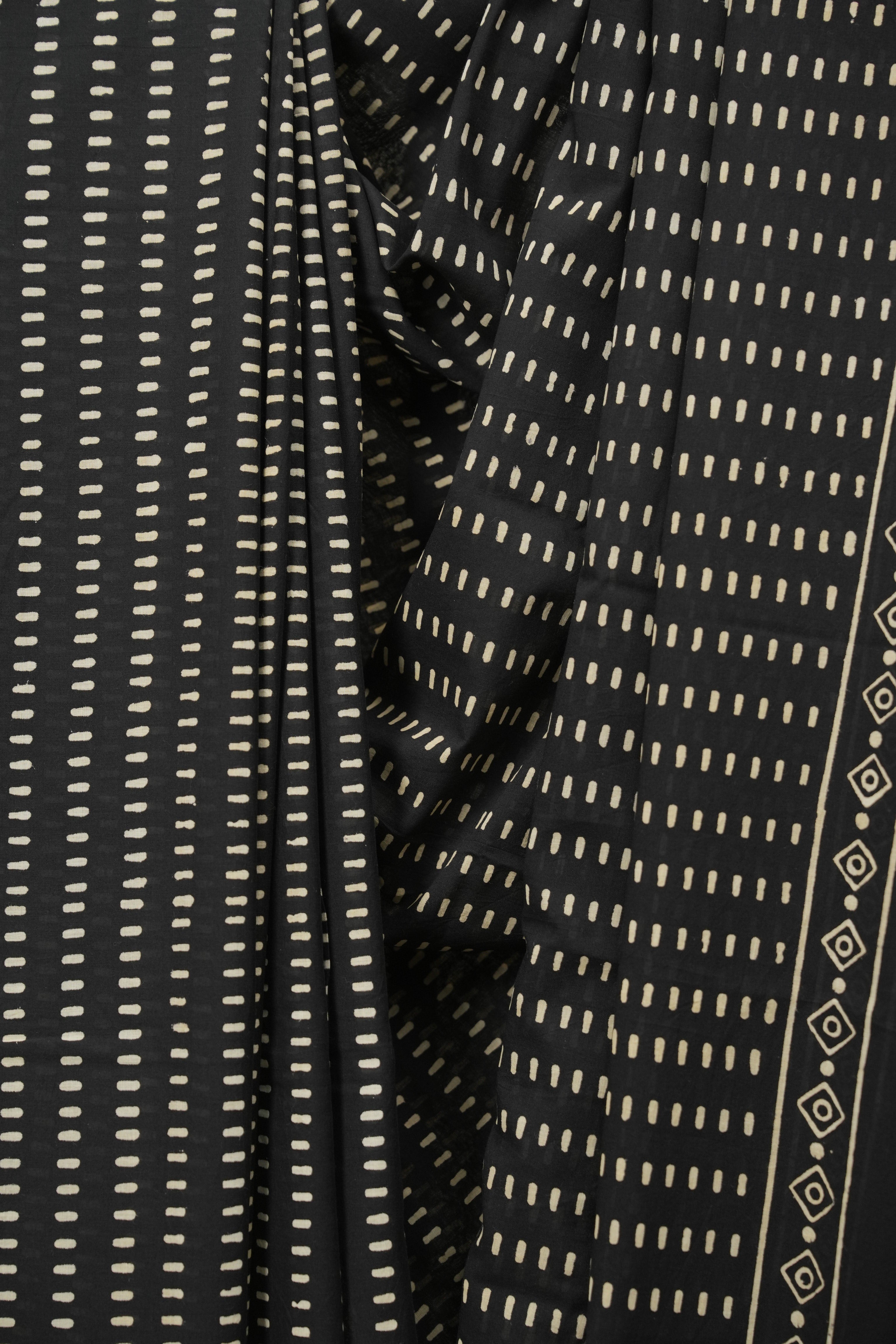 Black HBP Cotton Saree - SRBCS3552