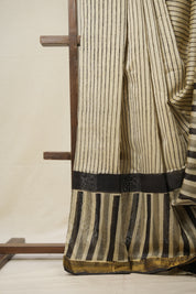 Off White HBP Cotton Silk Saree With Maheshwari Border - SROWCSS1343