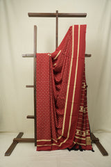 Red HBP Cotton Saree - SRRCS3559