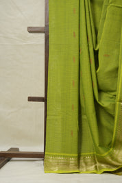 Yellow Green Cotton Paithani Saree - SRYGCPS703