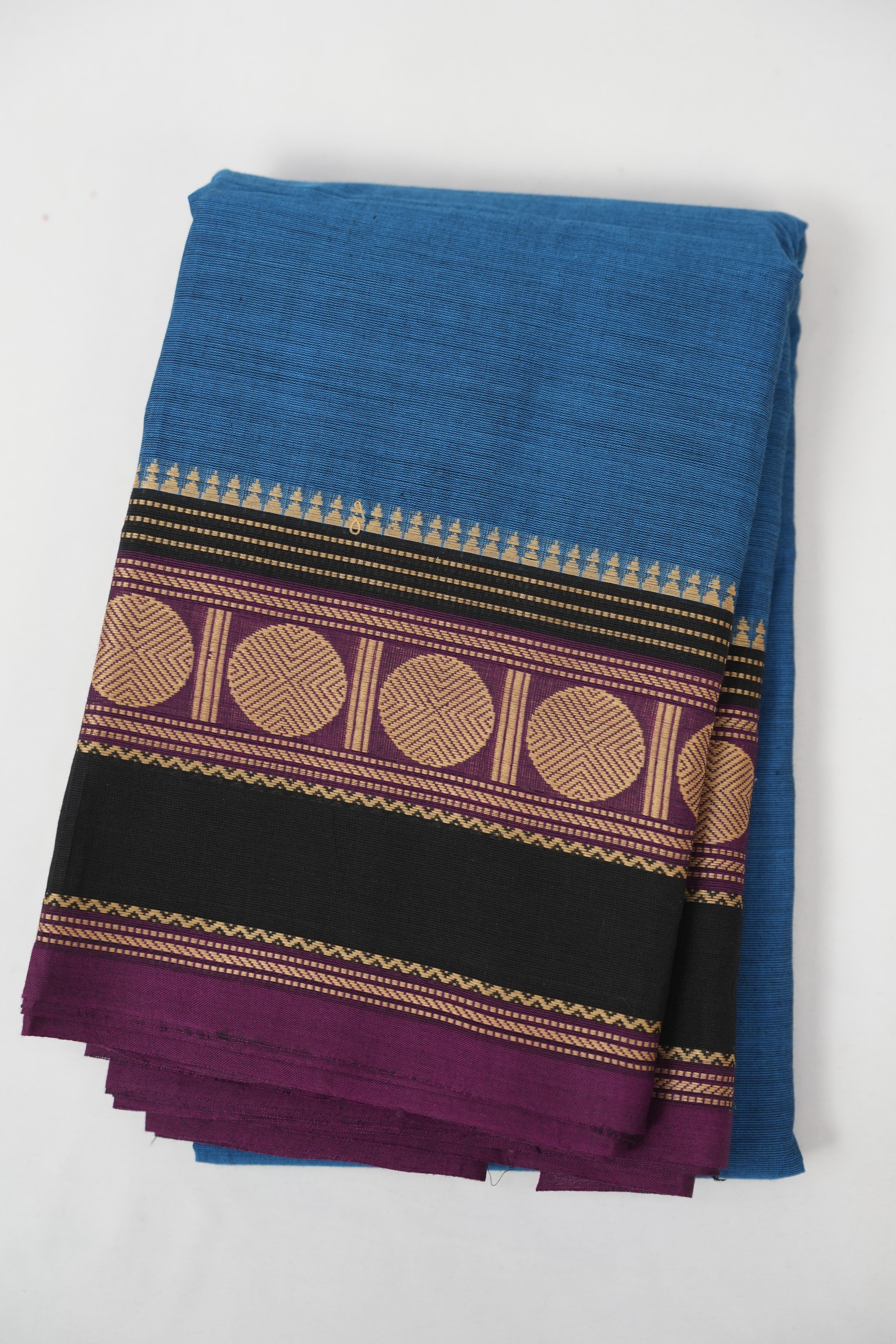 Teal Blue Kanchi Cotton Saree - SRTBKCS1303