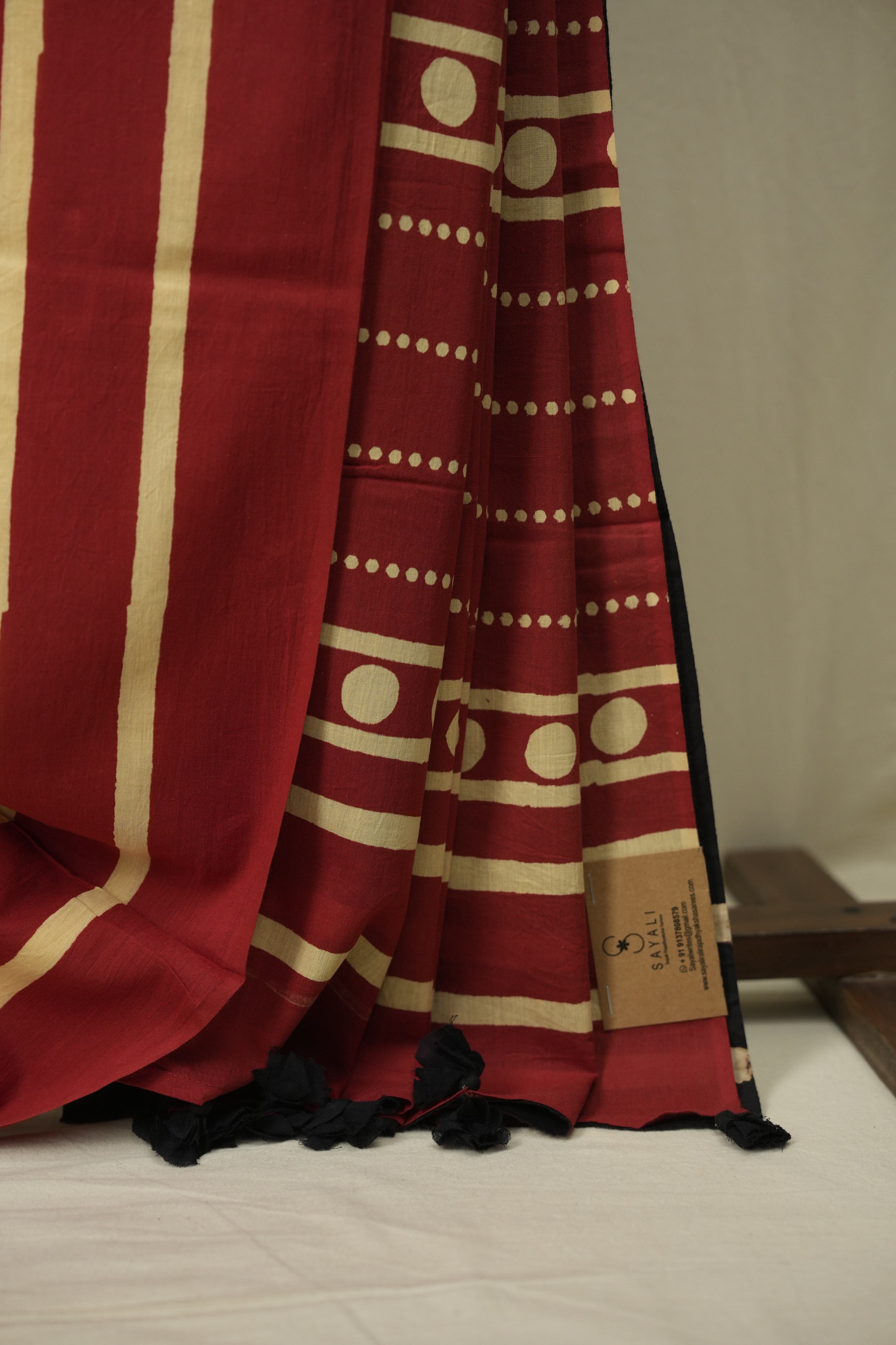 Red HBP Cotton Saree - SRRCS3559