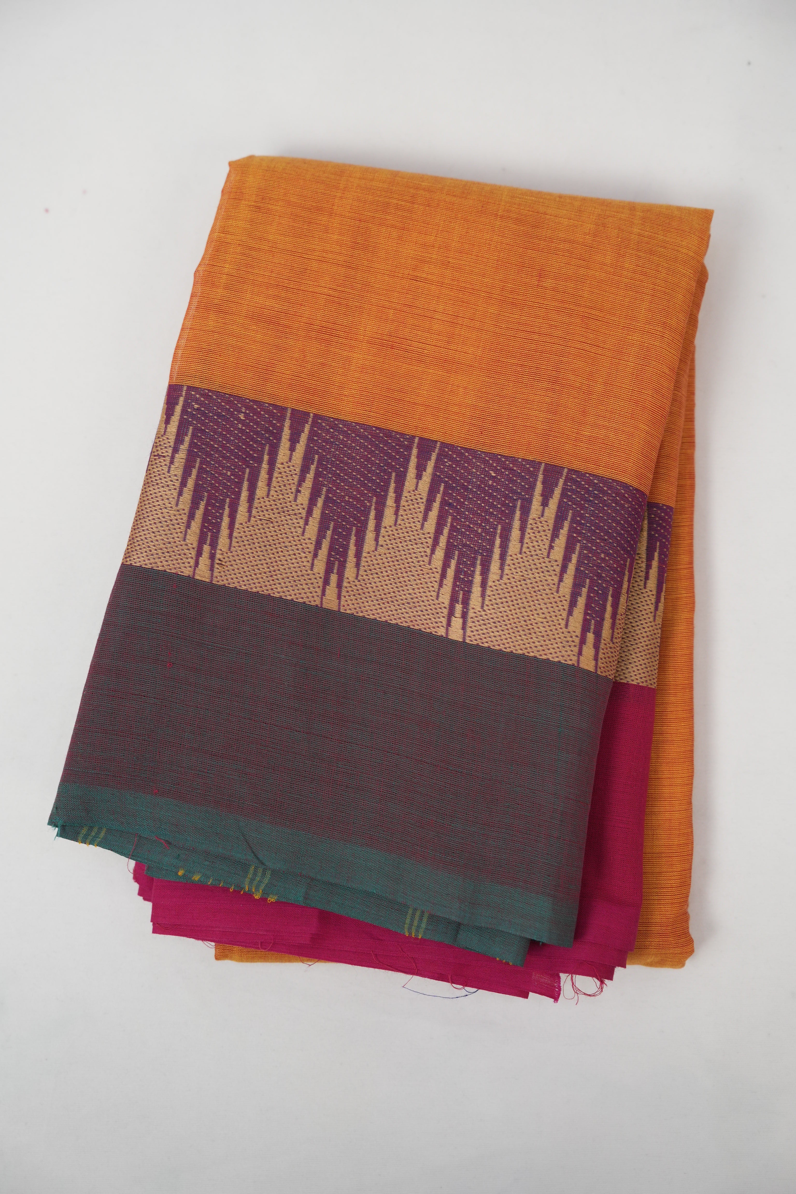 Orange Kanchi Cotton Saree - SROKCS1304