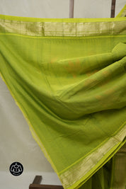 Yellow Green Cotton Paithani Saree - SRYGCPS703