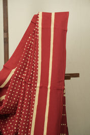 Red HBP Cotton Saree - SRRCS3559