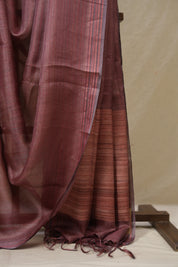 Pink Tussar Silk Saree - SRPTSS1827