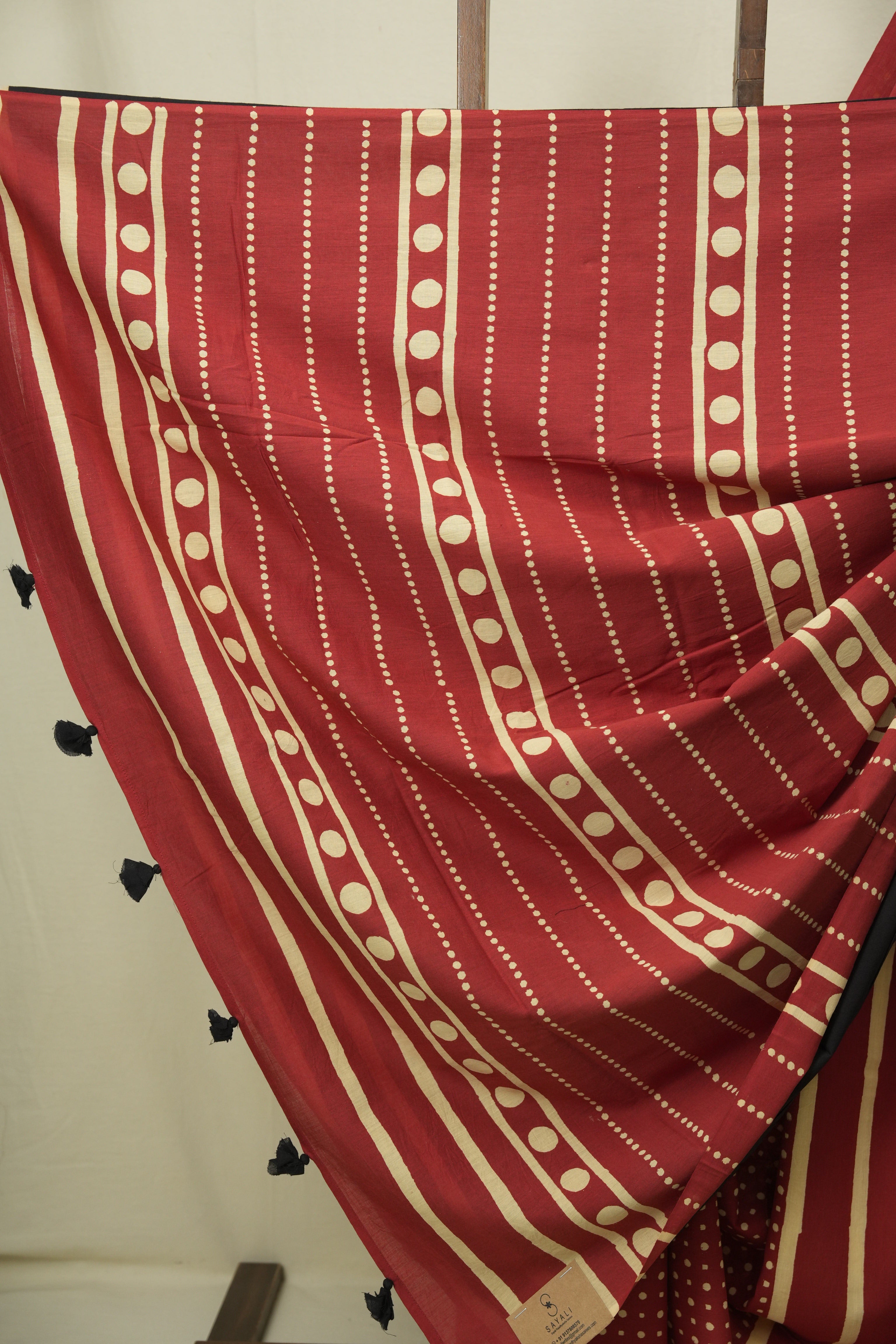 Red HBP Cotton Saree - SRRCS3559