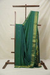 Two Tone Green Cotton Paithani Saree - SRTTGCPS698