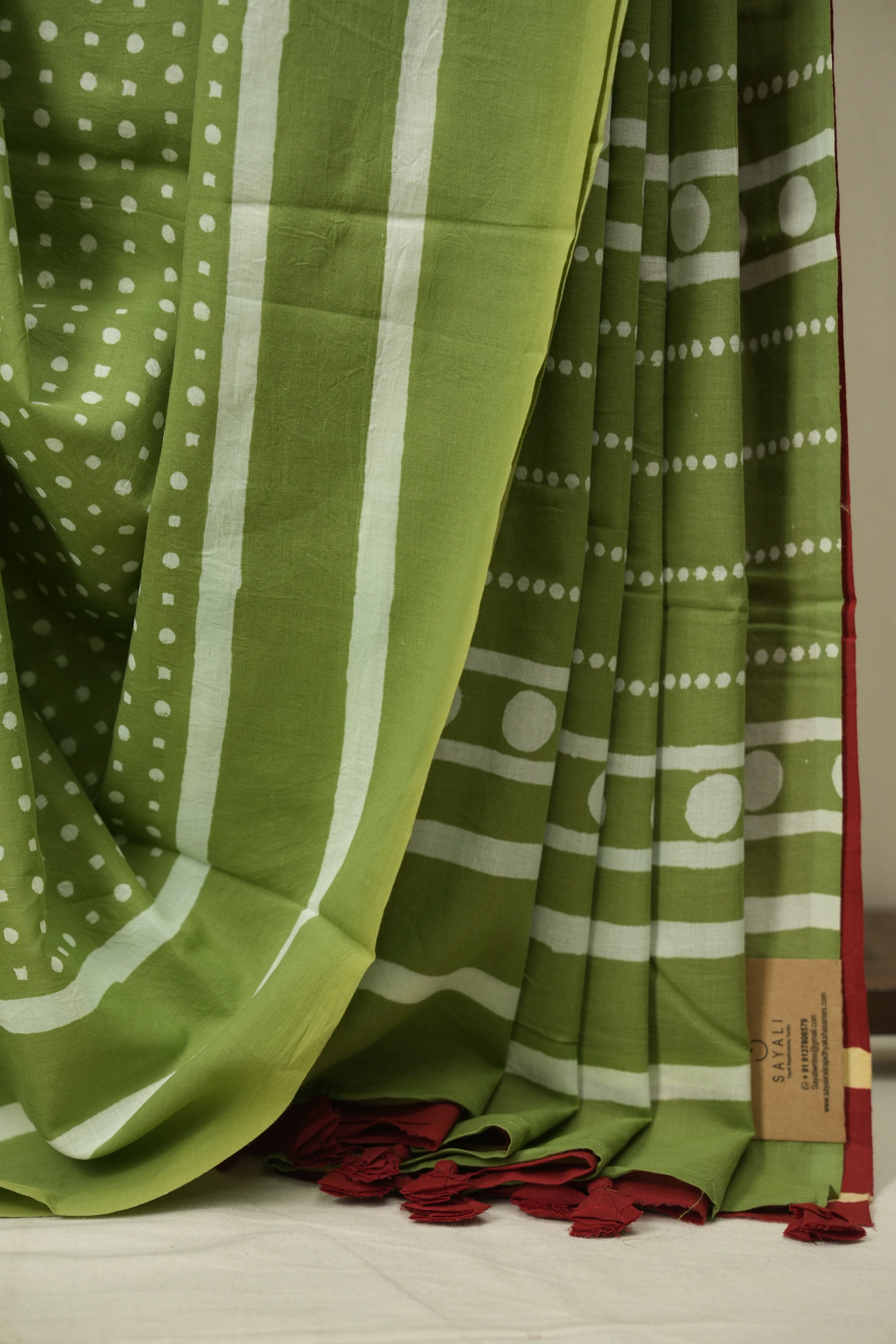 Green HBP Cotton Saree - SRGCS3560