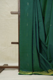 Two Tone Green Cotton Paithani Saree - SRTTGCPS698