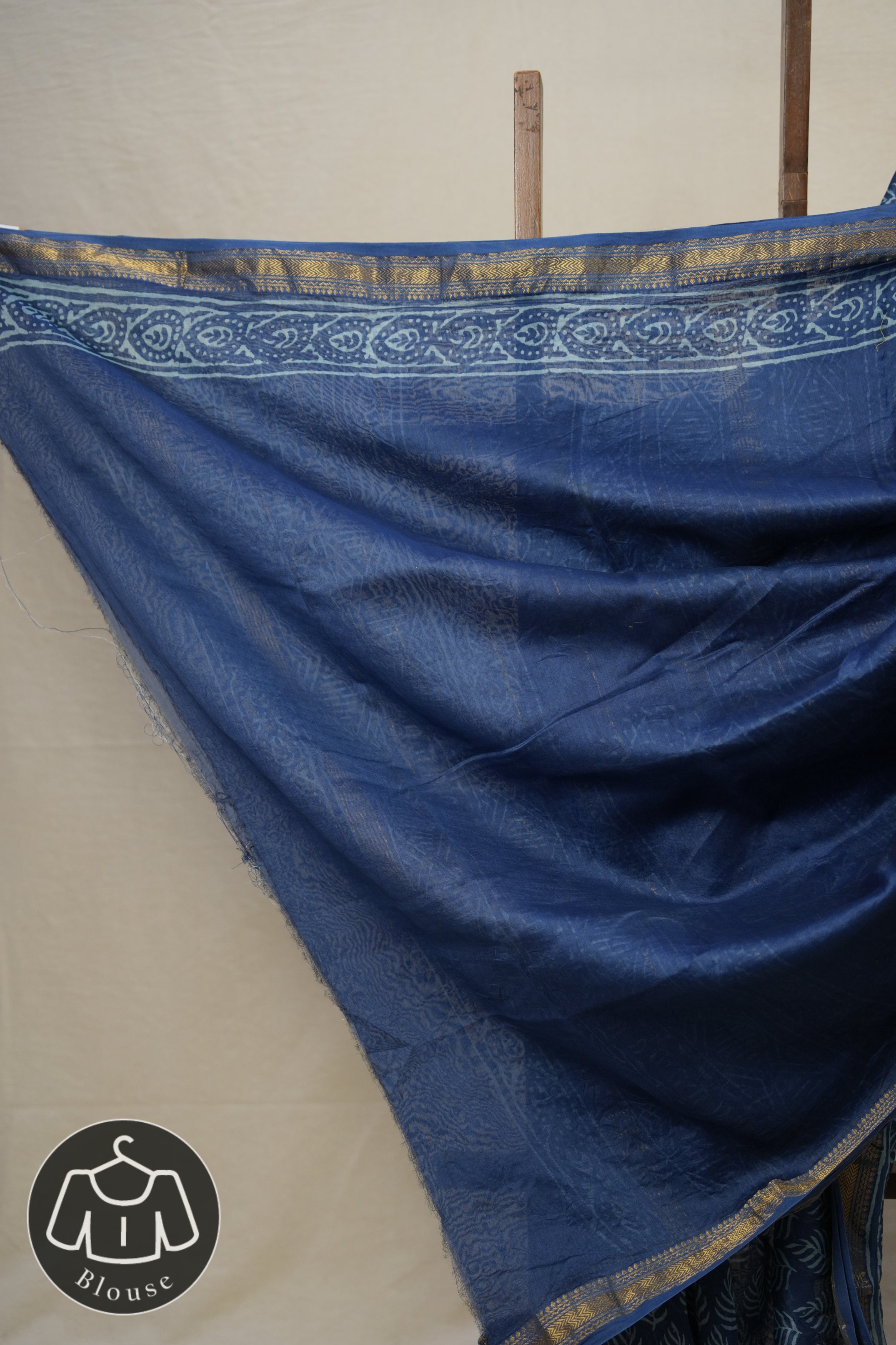 Teal Blue HBP Cotton Silk Saree With Maheshwari Border - SRTBCSS1279