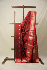 Maroon Silk Paithani Saree - SRMSPS710