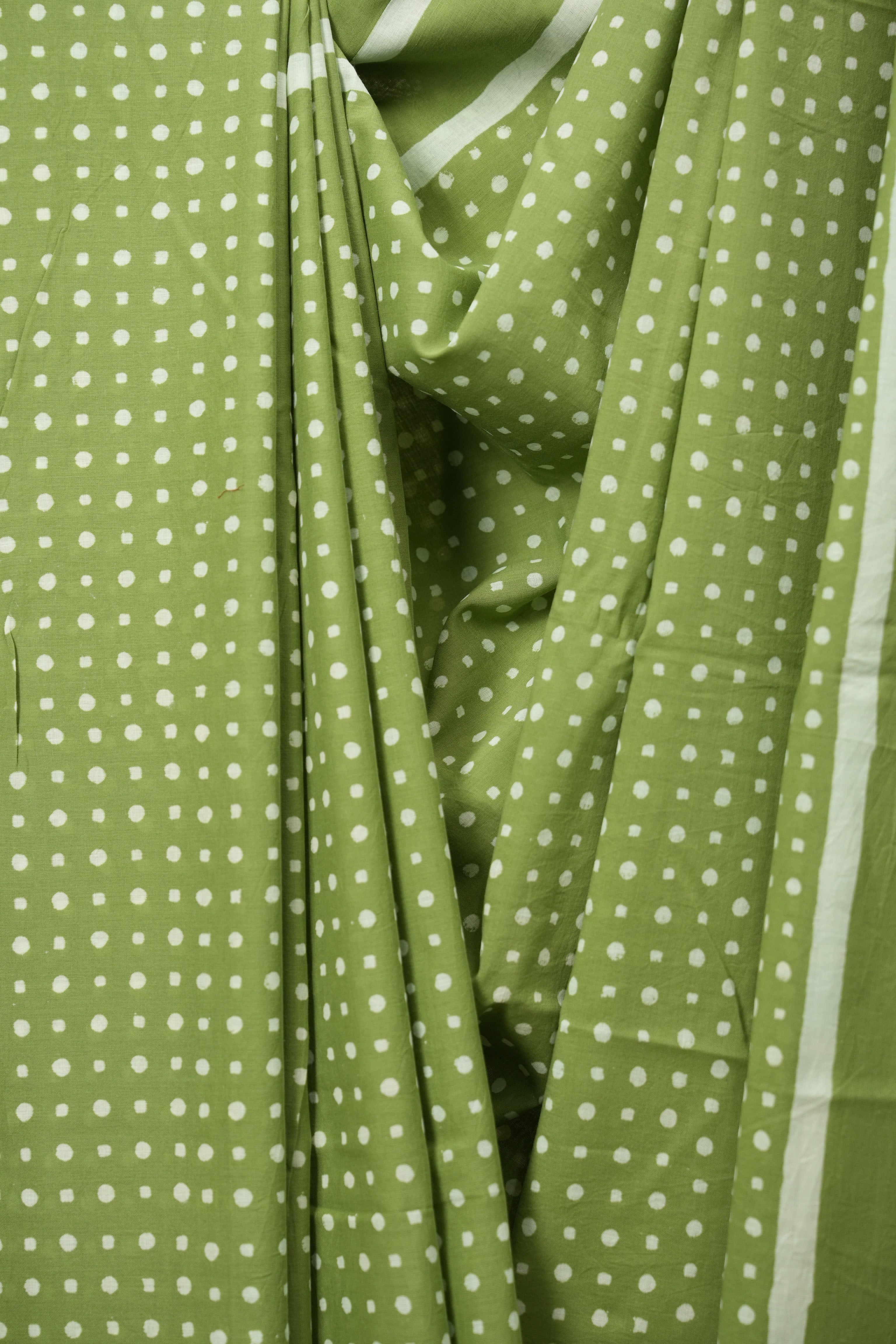 Green HBP Cotton Saree - SRGCS3560