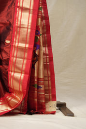 Maroon Silk Paithani Saree - SRMSPS710