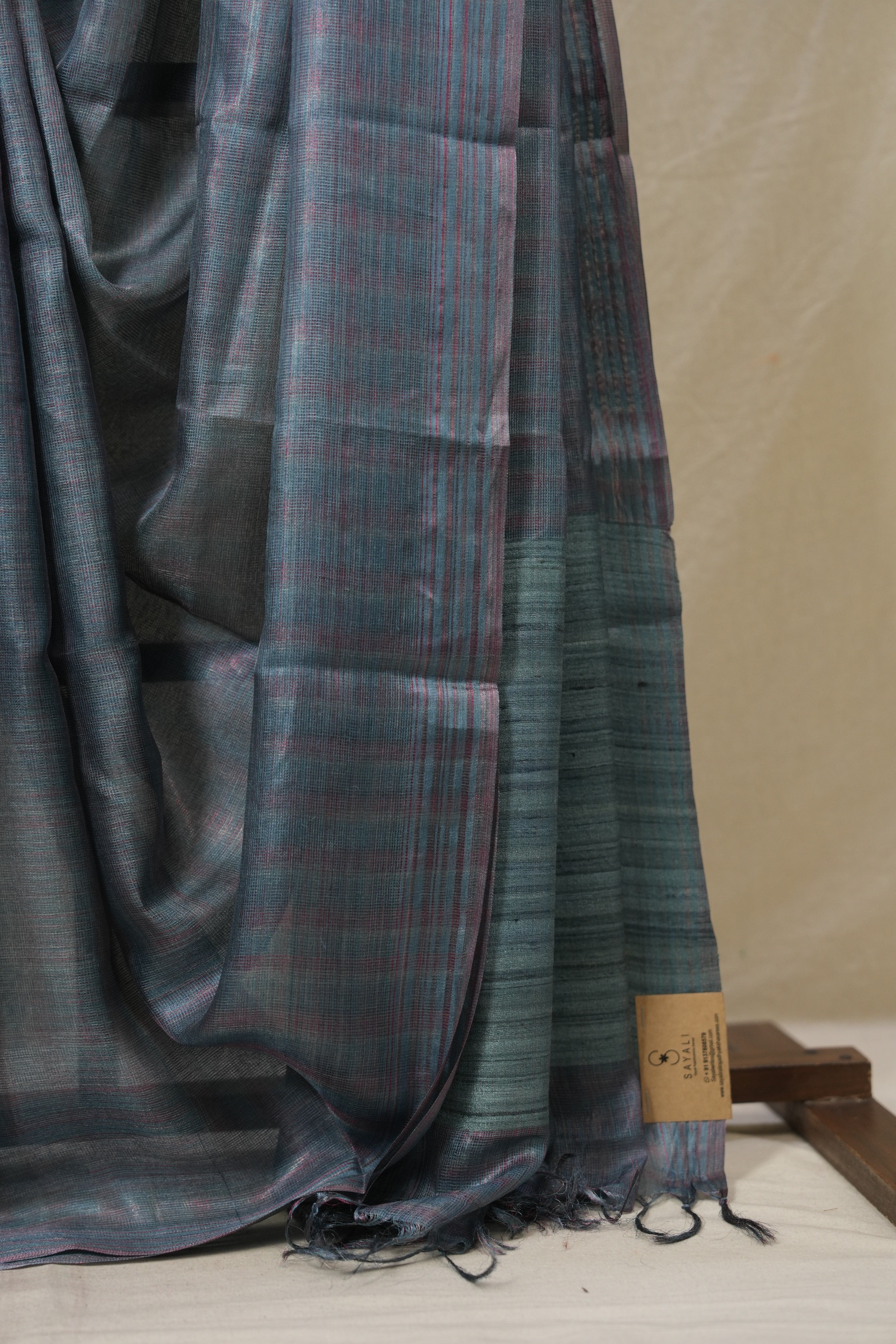 Blue Tussar Silk Saree - SRBTSS1832