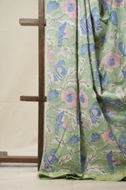 Green HBP Cotton Silk Saree With Maheshwari Border - SRGCSS1357