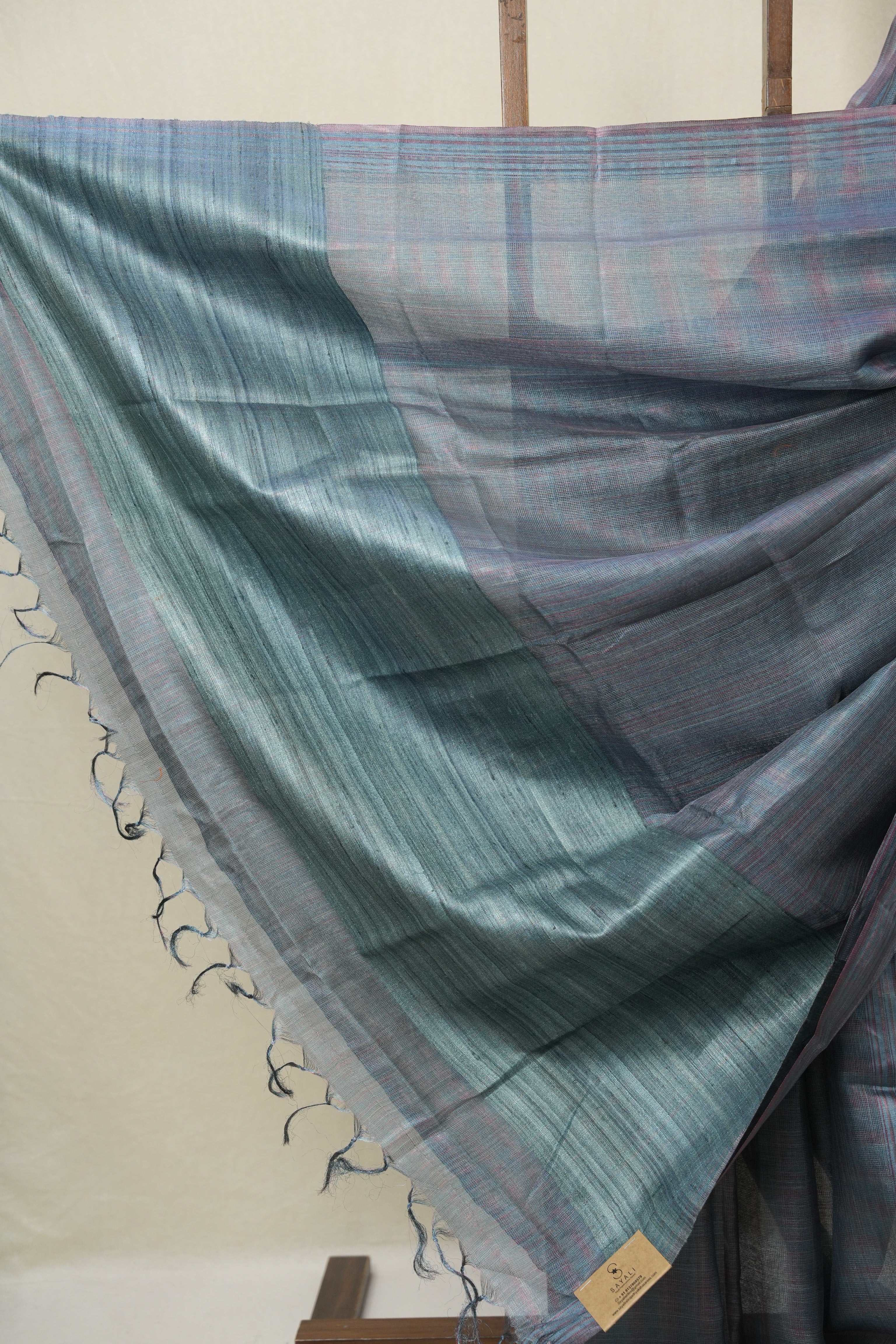 Blue Tussar Silk Saree - SRBTSS1832