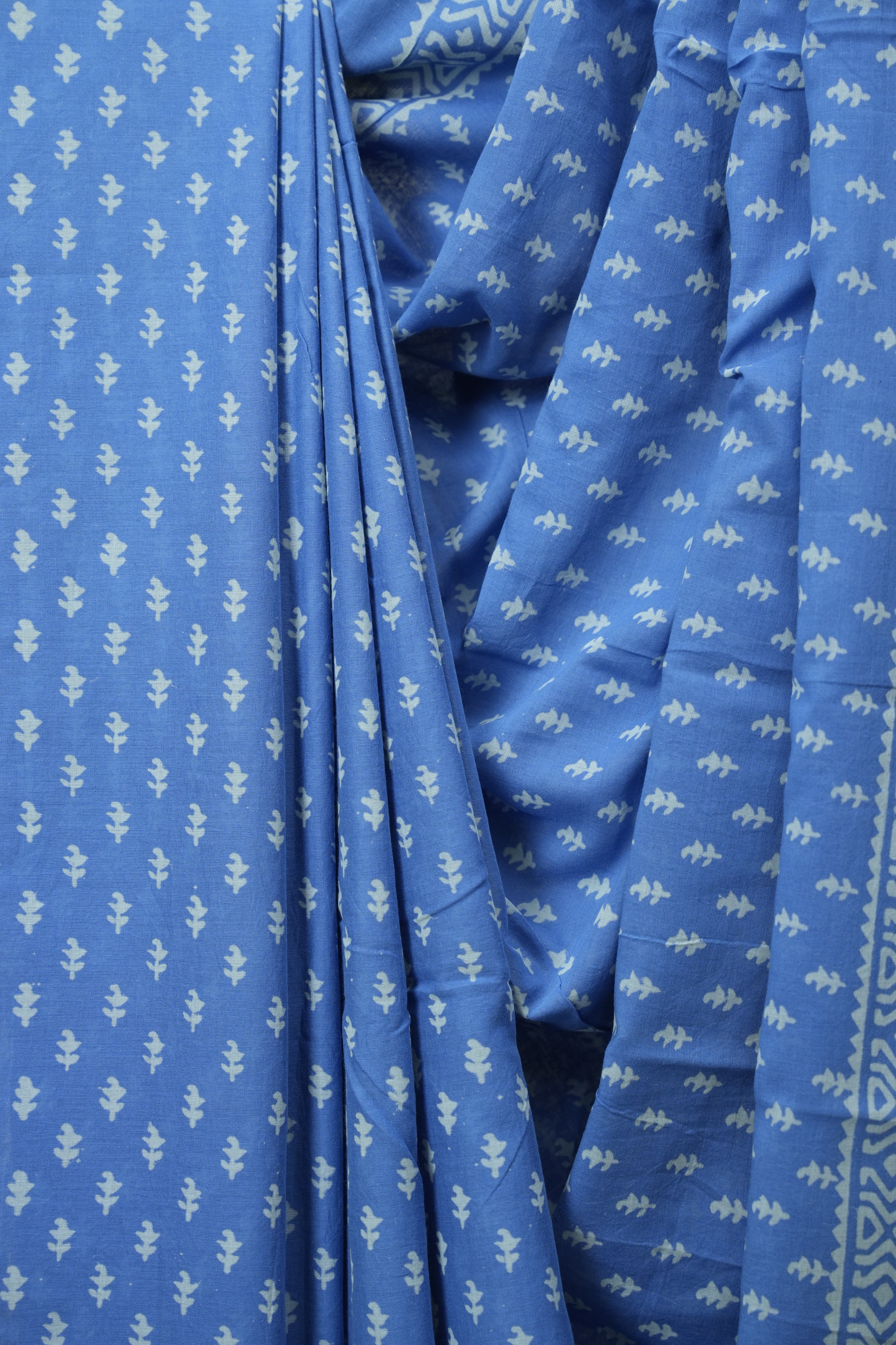 Blue HBP Cotton Saree - SRBCS3561