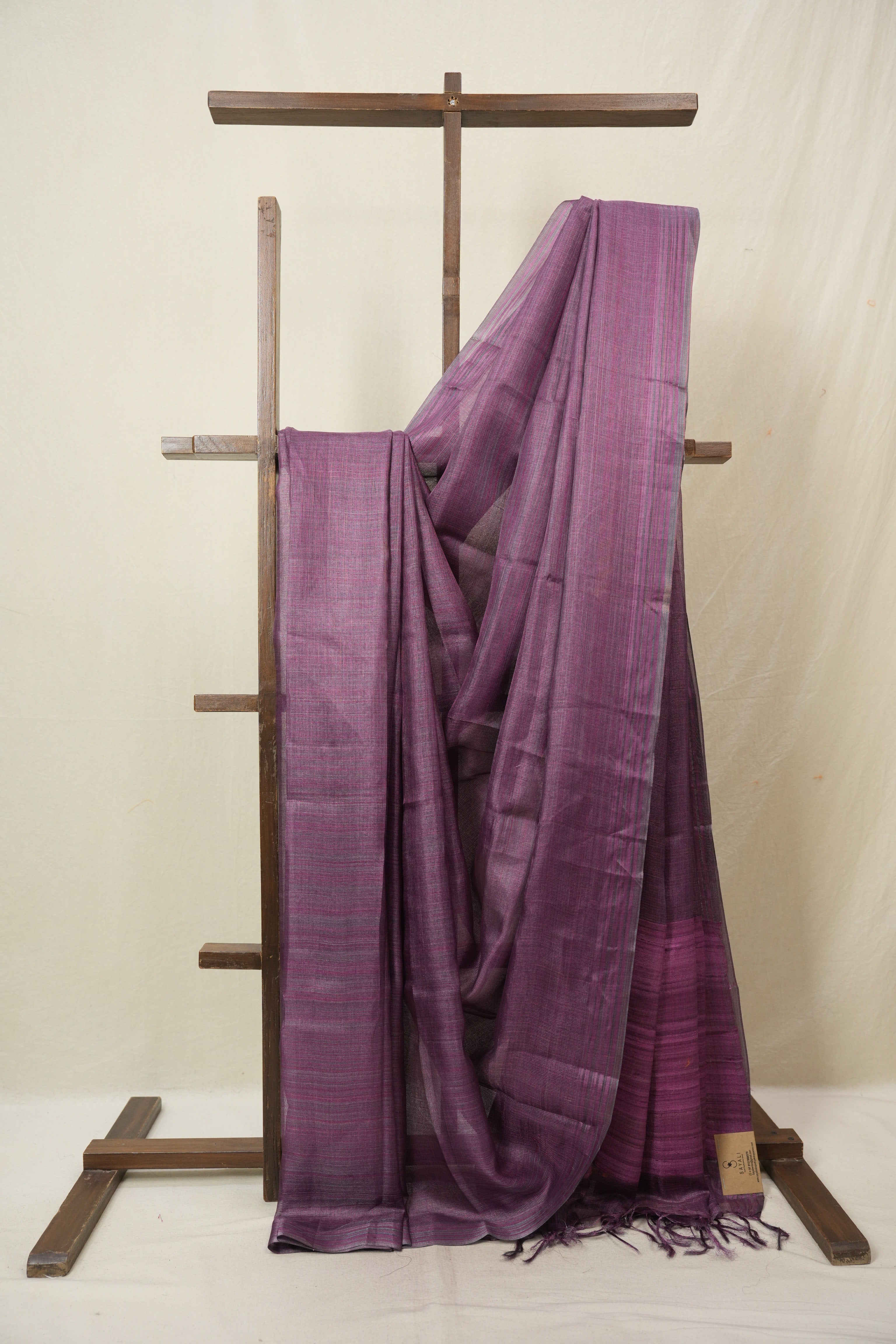 Purple Tussar Silk Saree - SRPTSS1833