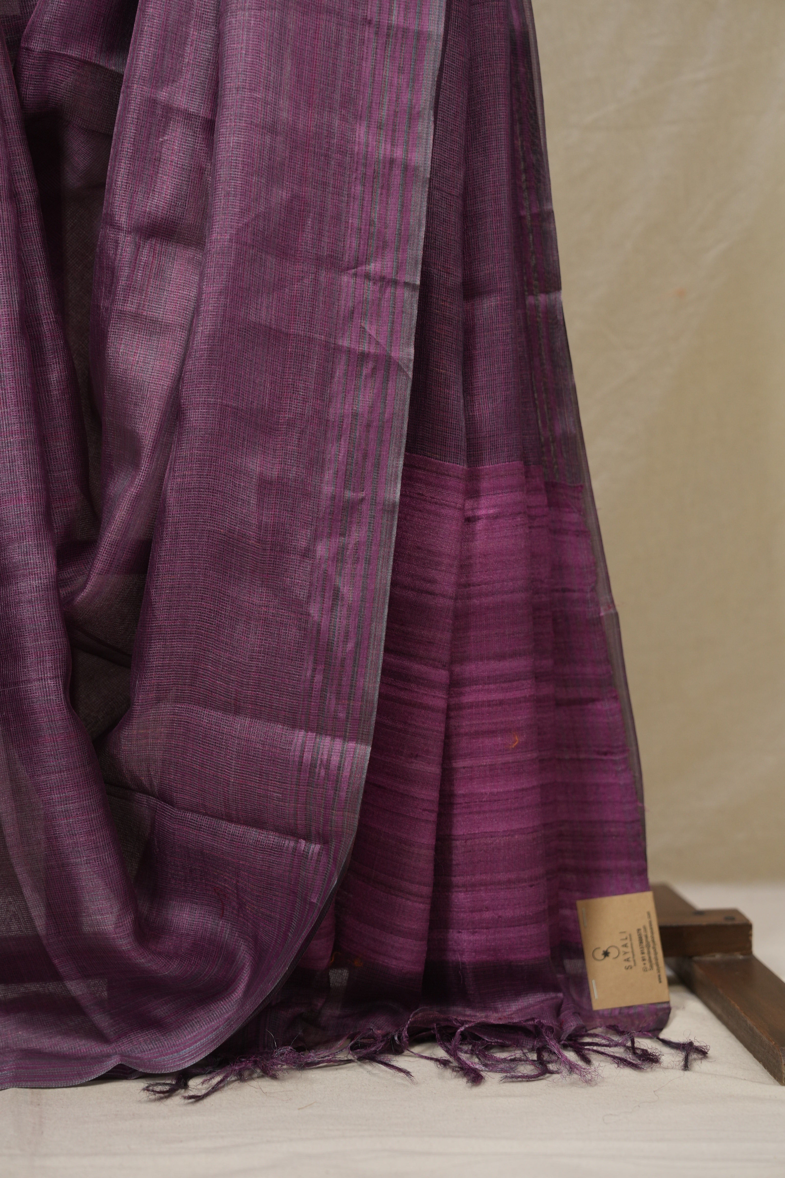 Purple Tussar Silk Saree - SRPTSS1833