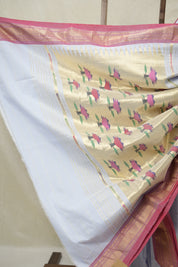 Lavender Cotton Paithani Saree - SRLCPS701