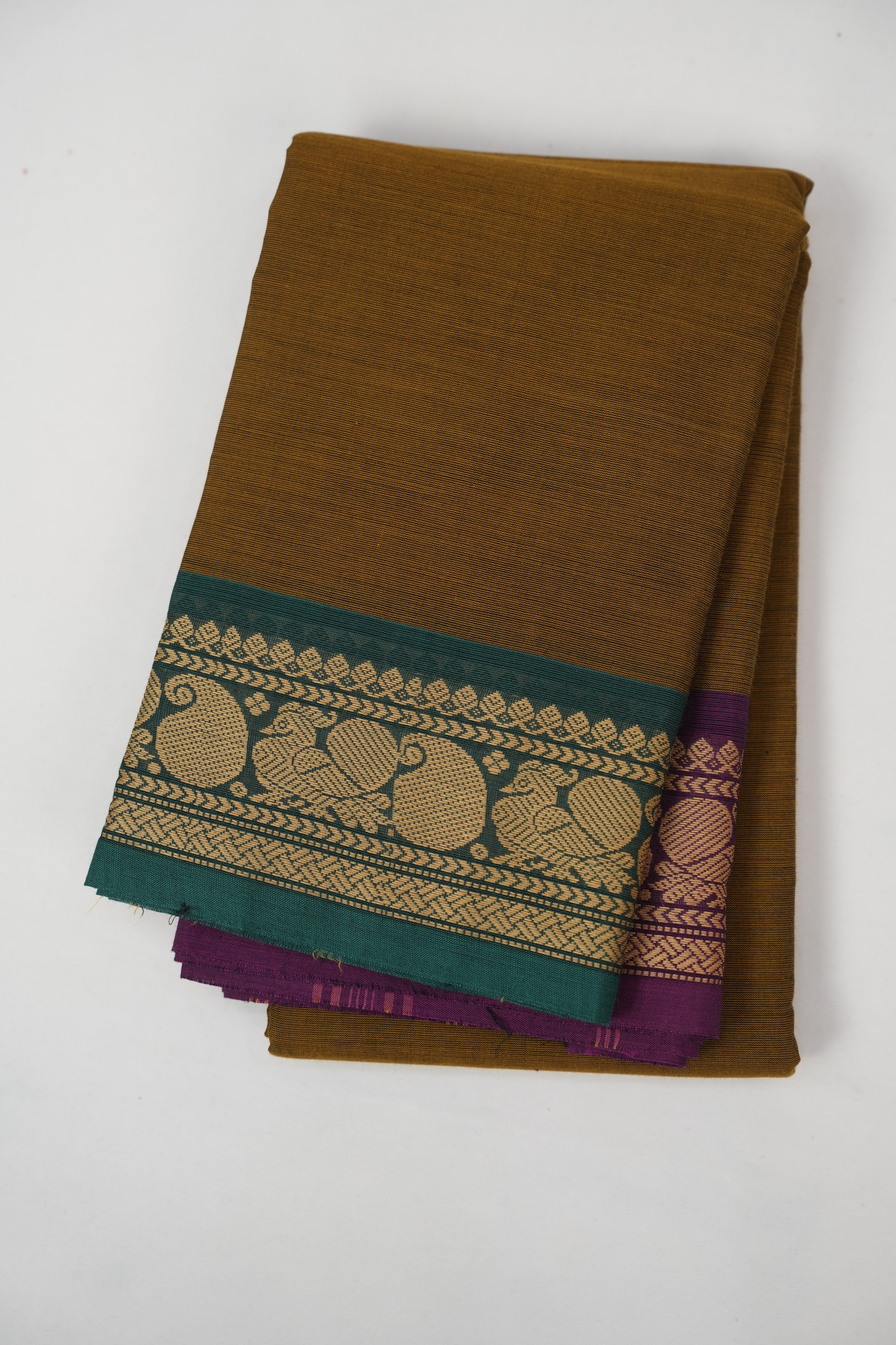 Khaki Kanchi Cotton Saree - SRKKCS1290