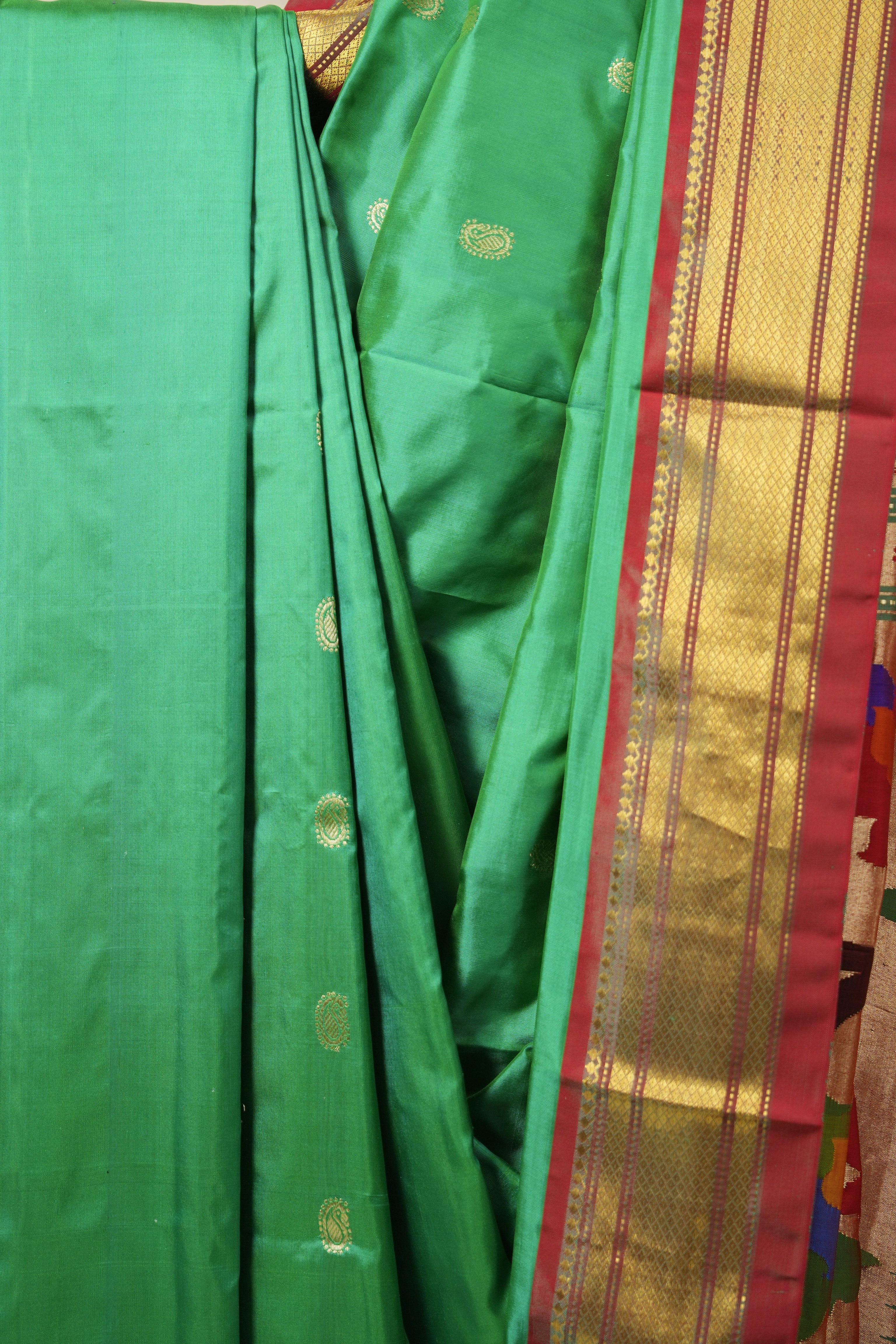 Green Silk Paithani Saree - SRGSPS709