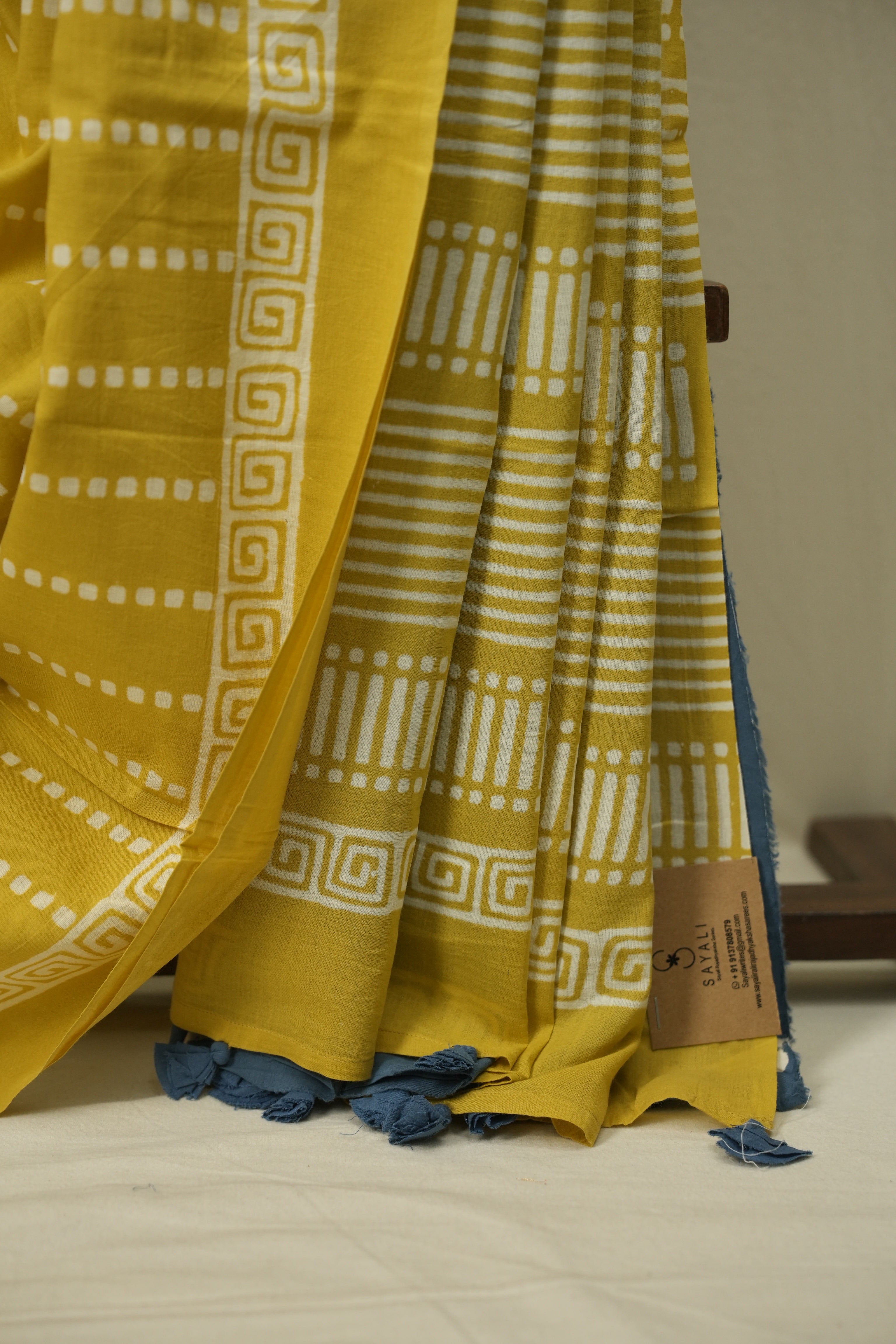 Yellow HBP Cotton Saree - SRYCS3562