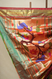 Green Silk Paithani Saree - SRGSPS709