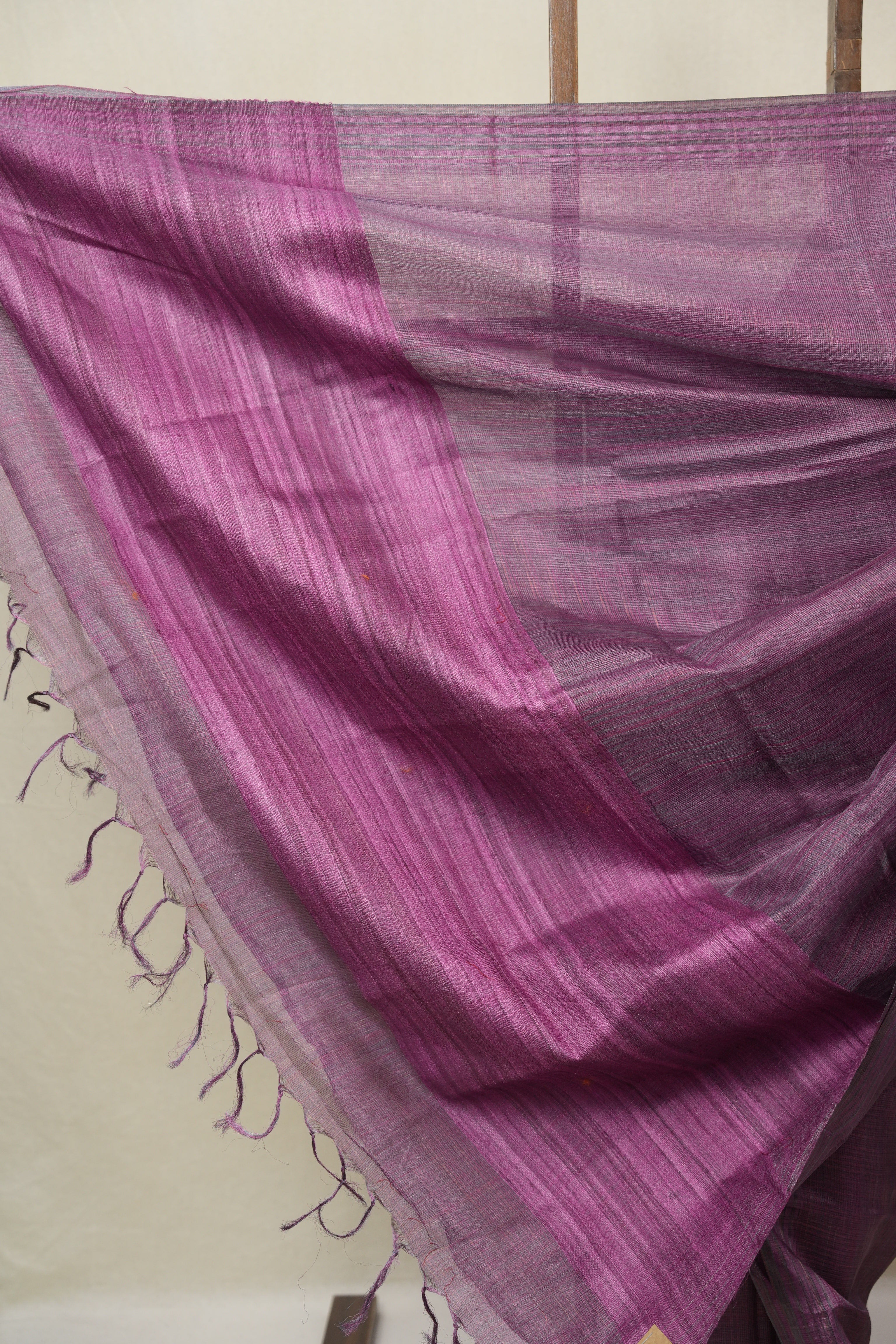 Purple Tussar Silk Saree - SRPTSS1833