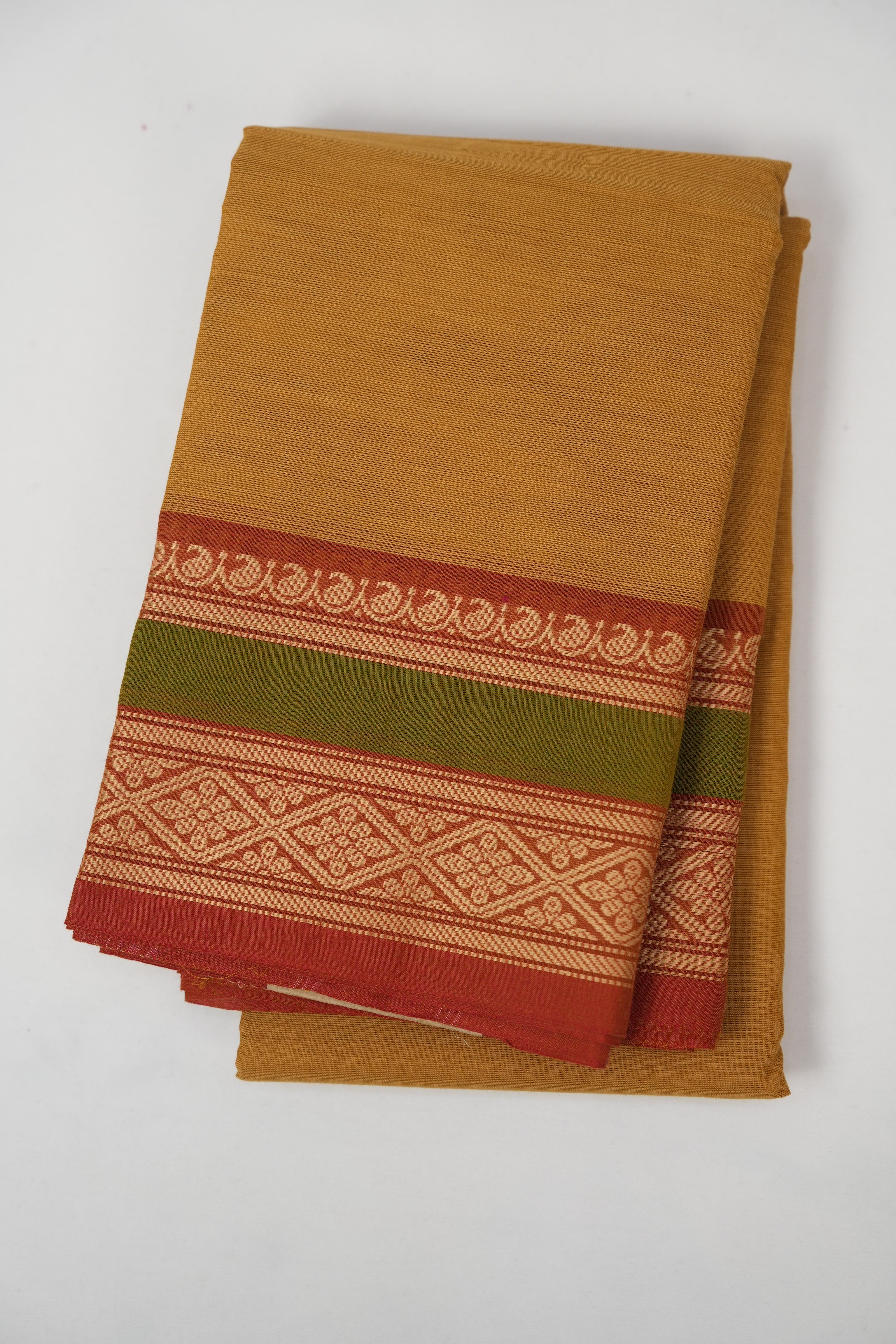 Orange Gold Kanchi Cotton Saree - SROGKCS1292