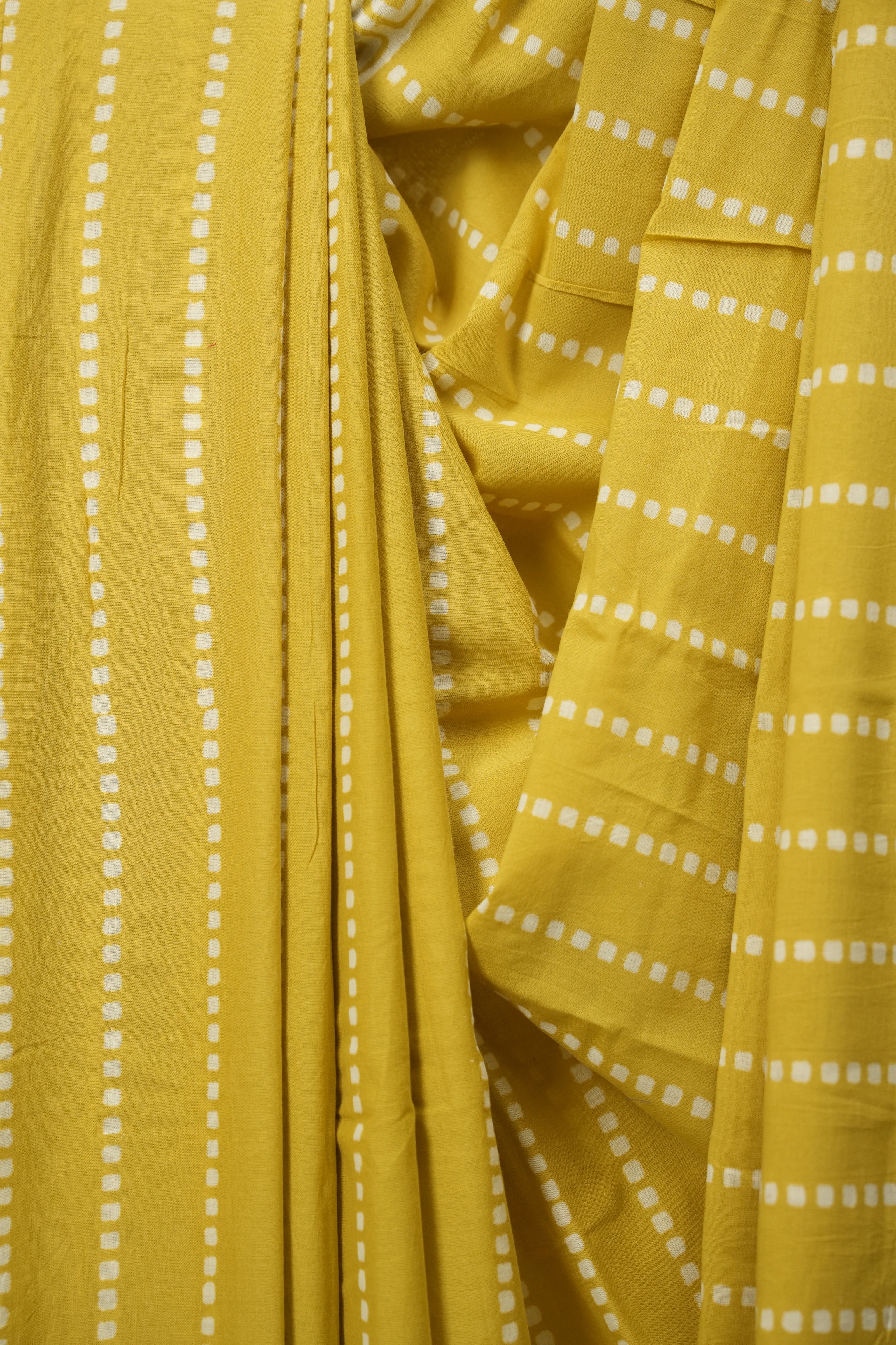 Yellow HBP Cotton Saree - SRYCS3562