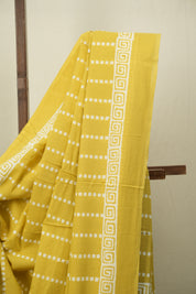 Yellow HBP Cotton Saree - SRYCS3562