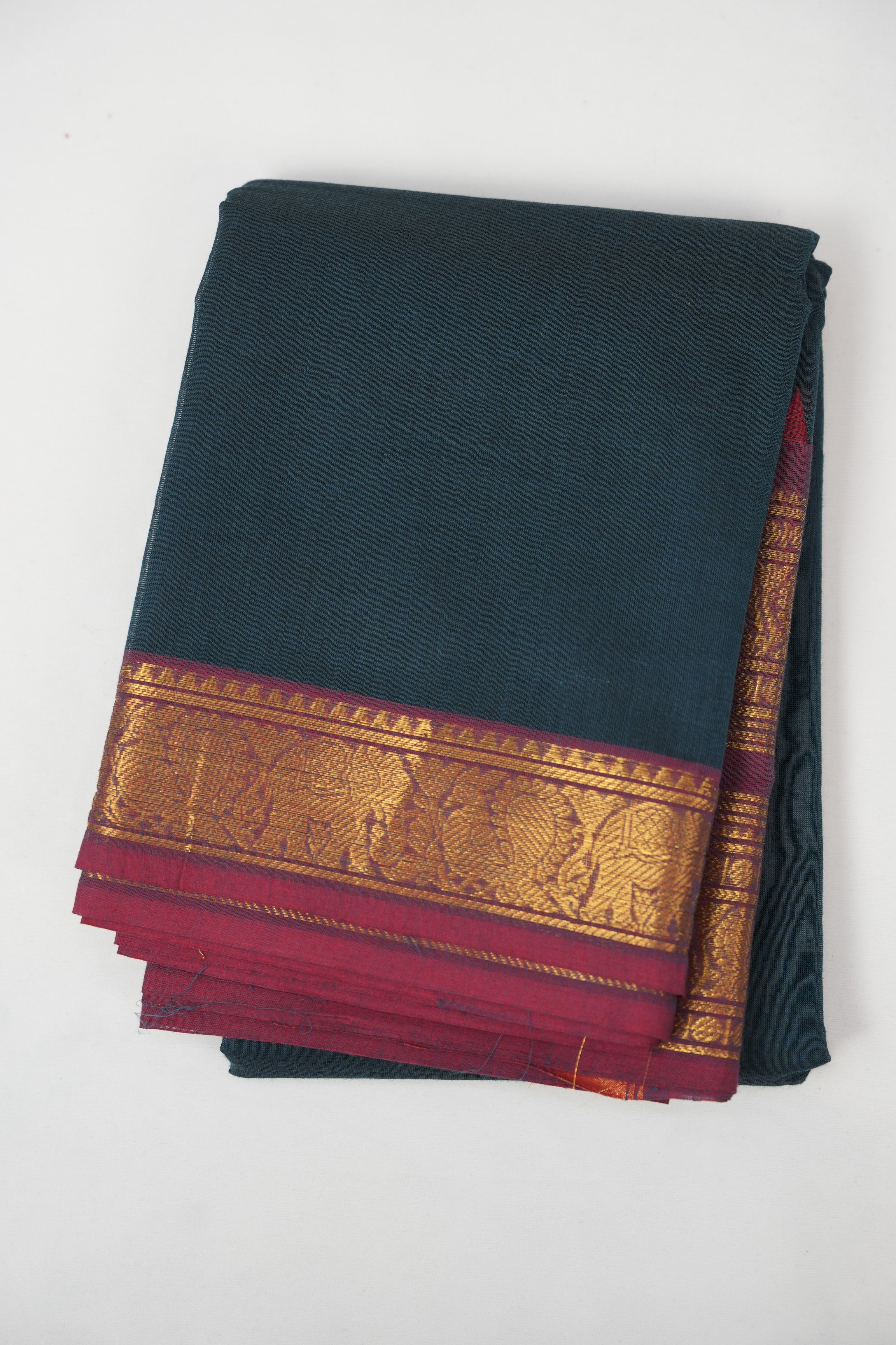 Peacock Green Kanchi Cotton Saree - SRPGKCS1315