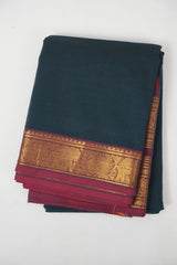 Peacock Green Kanchi Cotton Saree - SRPGKCS1315
