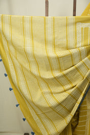 Yellow HBP Cotton Saree - SRYCS3562