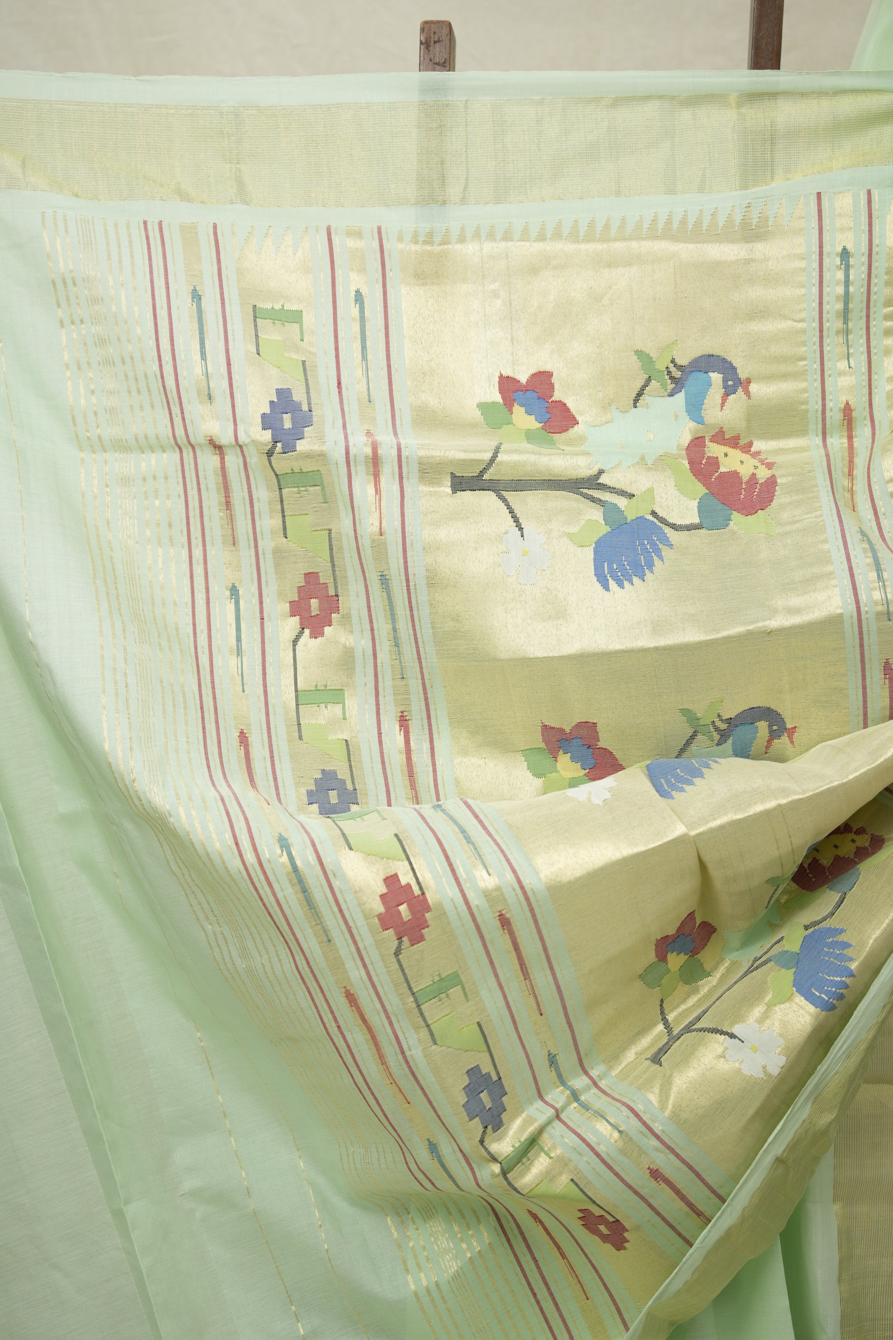 Mint Green Paithani Saree - SRMGCPS705