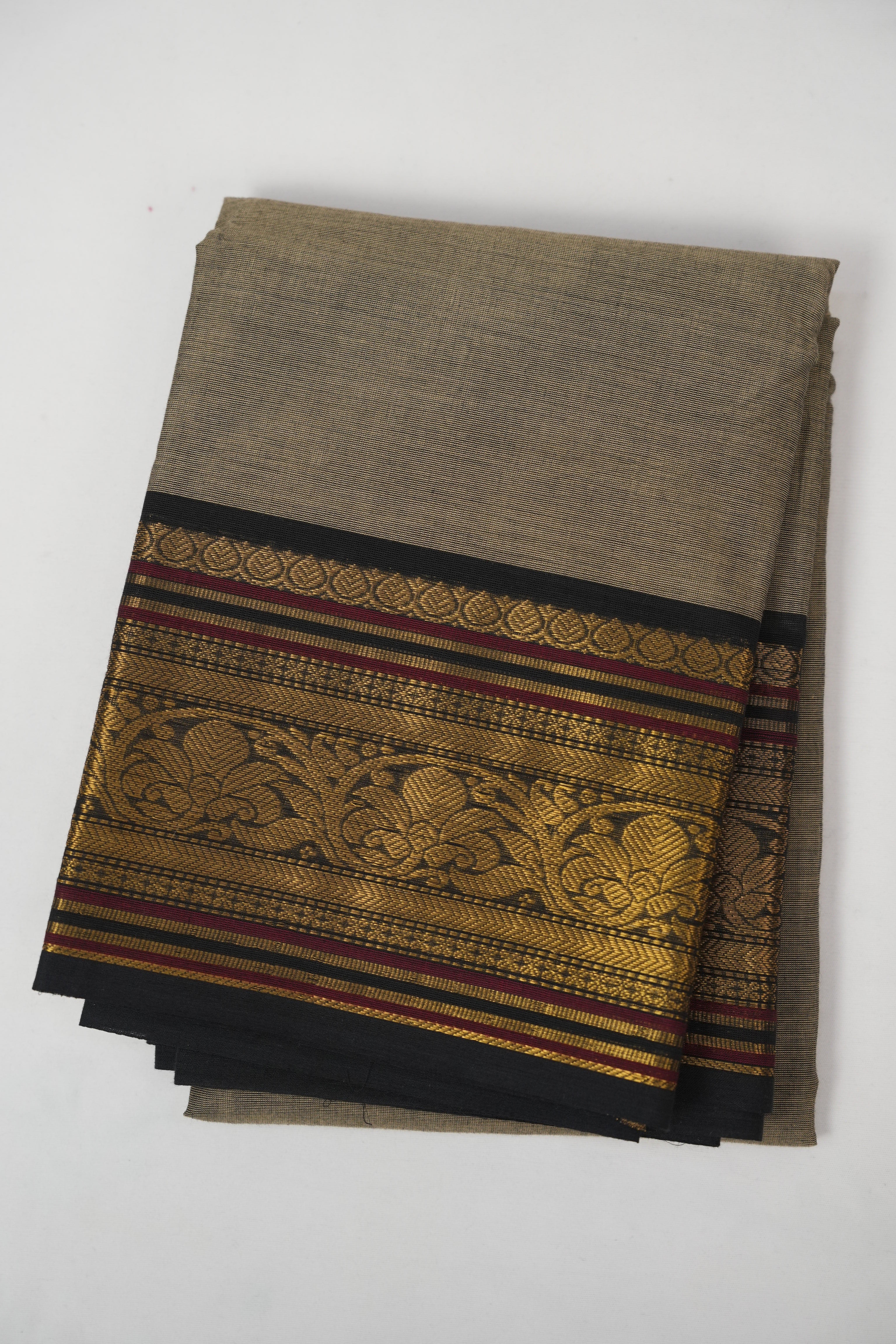Grey Kanchi Cotton Saree - SRGKCS1320