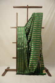 Green Gold Silk Paithani Saree - Saavari - SSGGSPS22